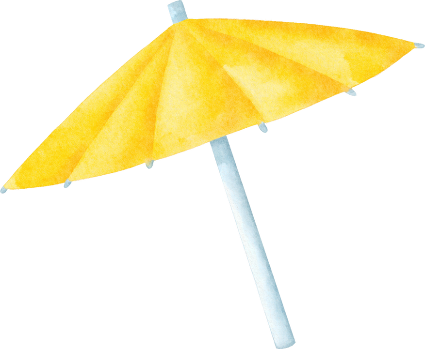 Beach umbrella Summer Watercolor Element