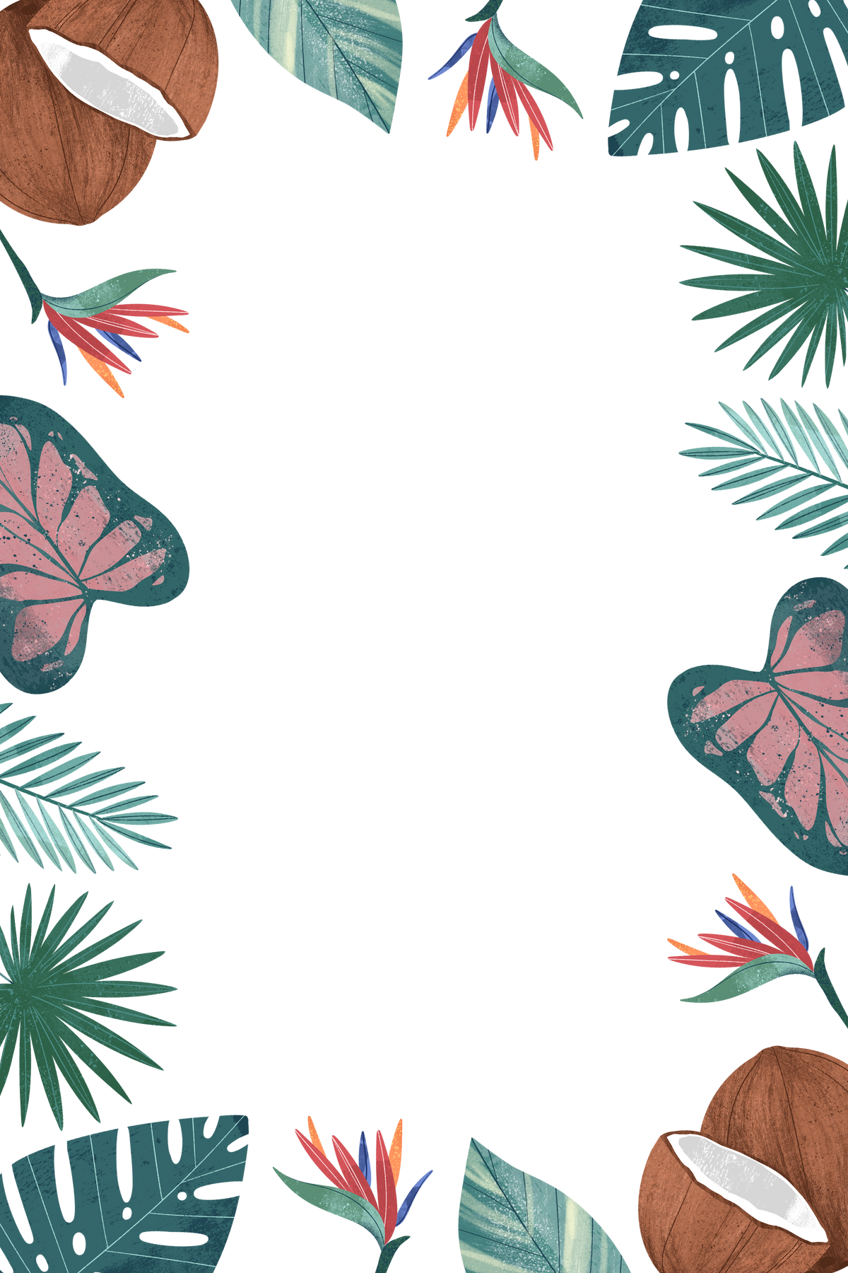 Tropical Leaf Frame Background